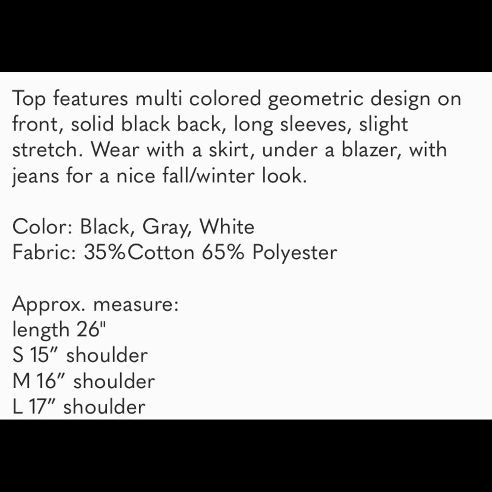 Color block geometric long sleeve top, asymmetrical neckline neutral new - Picture 10 of 12